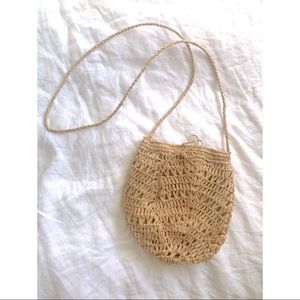Rafia Pouchette Cross Body Bag